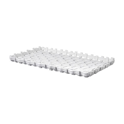 Atlas Lighting Haney 22in Serving Tray | Matte White Composite | Tabletop Entertaining & Display | 22 x 12 x 1.5 in | Model AC11363-01