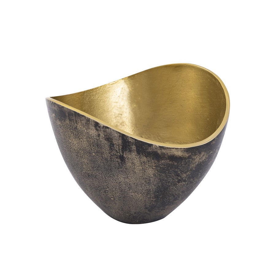 Atlas Lighting Hansen Set of 2 Decorative Bowls | Black Exterior & Brass Interior Metal | Modern Tabletop Accent | Model AC11366-01S