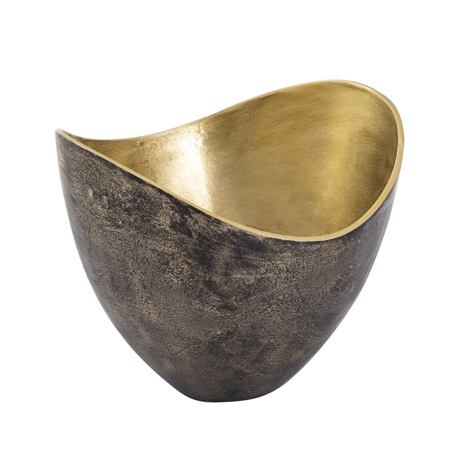 Atlas Lighting Hansen Set of 2 Decorative Bowls | Black Exterior & Brass Interior Metal | Modern Tabletop Accent | Model AC11366-01S