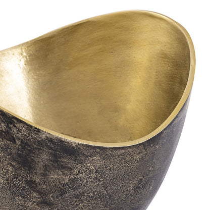 Atlas Lighting Hansen Set of 2 Decorative Bowls | Black Exterior & Brass Interior Metal | Modern Tabletop Accent | Model AC11366-01S