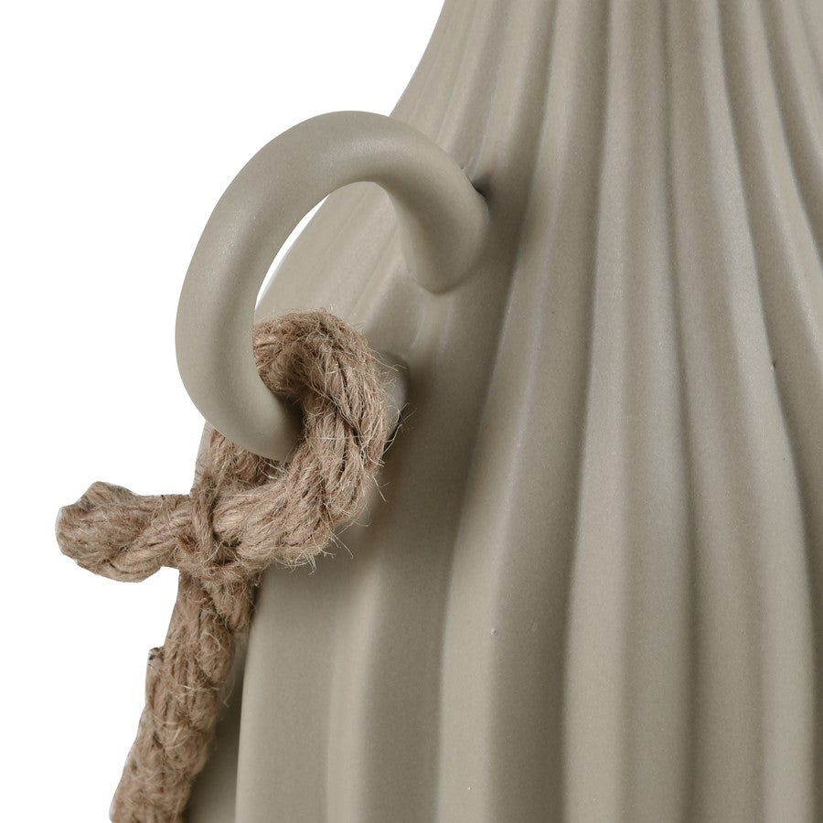 Atlas Lighting Harding Medium Vase | Matte Sage Earthenware with Jute Rope | Modern Tabletop Decor | 6.5 x 6 x 11.75 in | Model AC11368-01