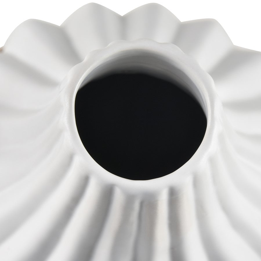 Atlas Lighting Harding Large Vase | Matte White Earthenware with Jute Rope | Modern Floor & Tabletop Decor | 8.5 x 8.5 x 15.75 in | Model AC11368-02