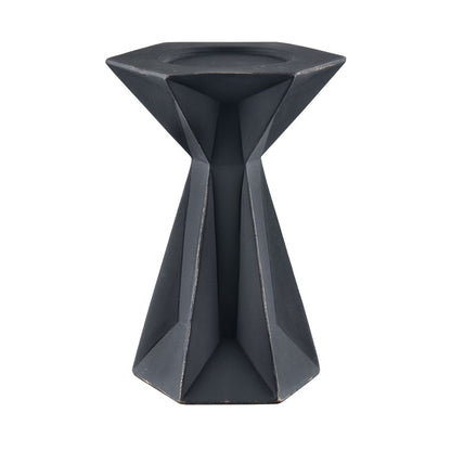 Atlas Lighting Harper Candleholder Set of 2 | Modern Black Composite | Living Room & Mantel Decor | 6 x 5 x 8 in | Model AC11370-01S