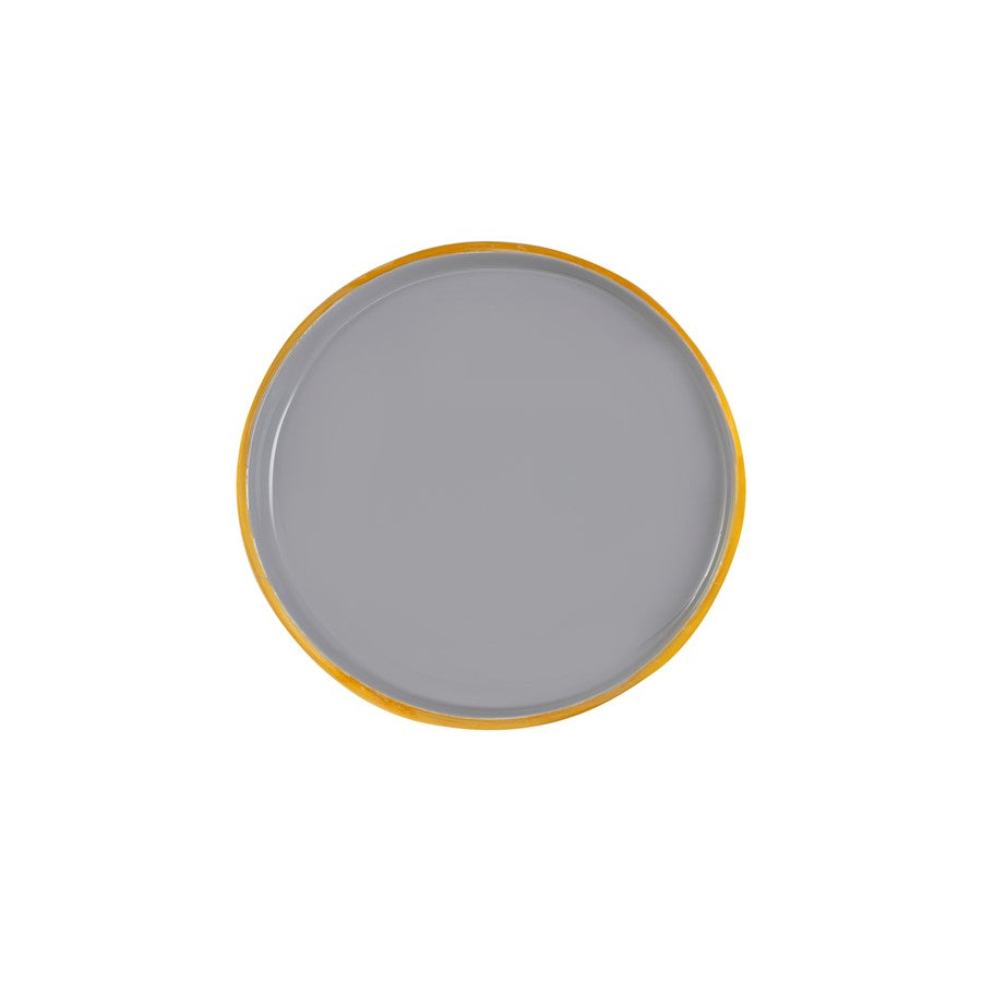 Atlas Lighting Harward Tray Set of 3 | Transitional Gray Enamel & Brushed Brass | Kitchen & Entertaining Serving Trays | Model AC11371-01S