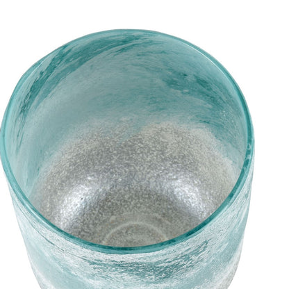 Atlas Lighting Haweswater Small Vase | Transitional Frosted Turquoise Glass | Living Room & Coastal Decor | 7 x 7 x 10 in | Model AC11372-01