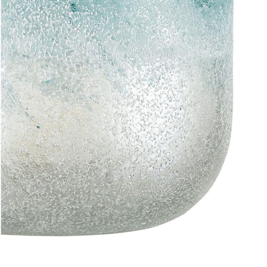 Atlas Lighting Haweswater Small Vase | Transitional Frosted Turquoise Glass | Living Room & Coastal Decor | 7 x 7 x 10 in | Model AC11372-01