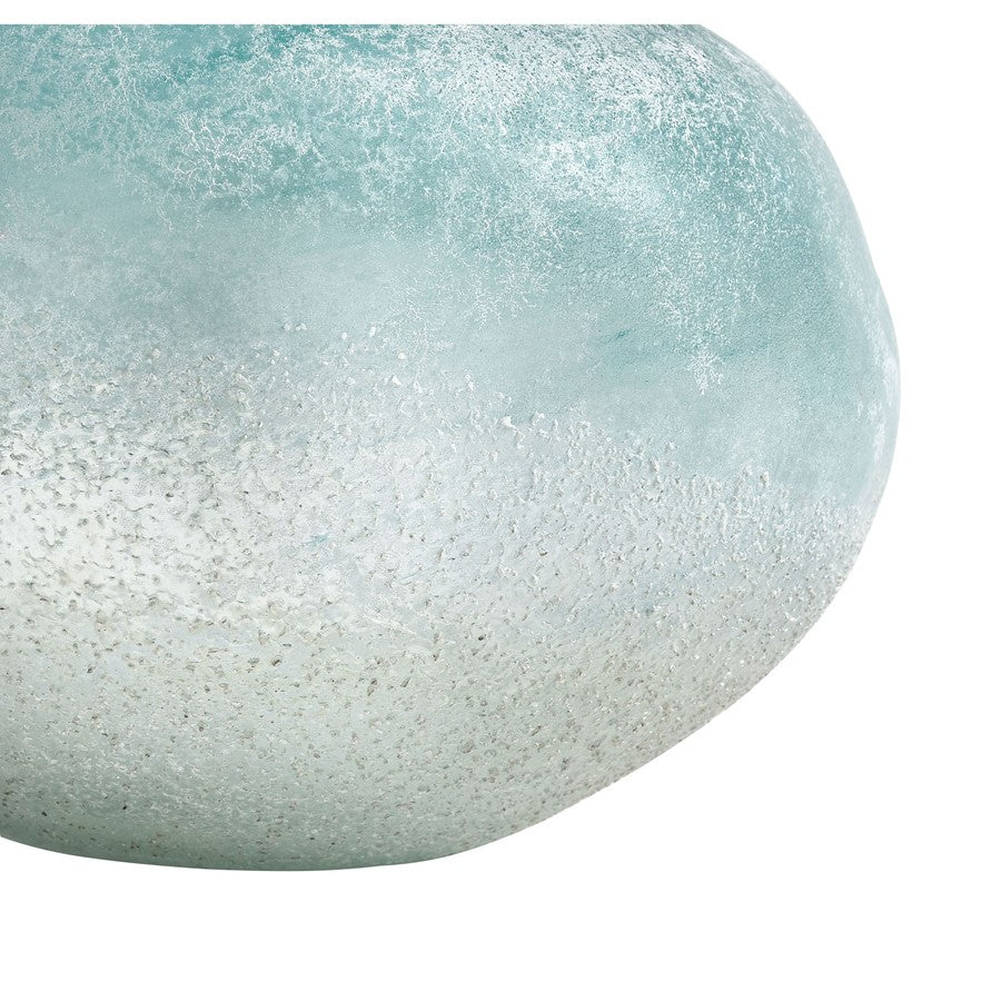 Atlas Lighting Haweswater Round Vase | Transitional Frosted Turquoise Glass | Living Room & Coastal Decor | 8 x 8 x 6 in | Model AC11373-01