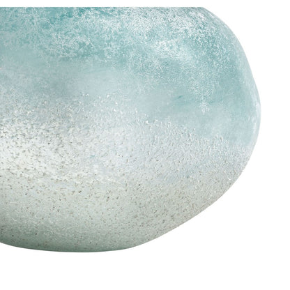 Atlas Lighting Haweswater Round Vase | Transitional Frosted Turquoise Glass | Living Room & Coastal Decor | 8 x 8 x 6 in | Model AC11373-01