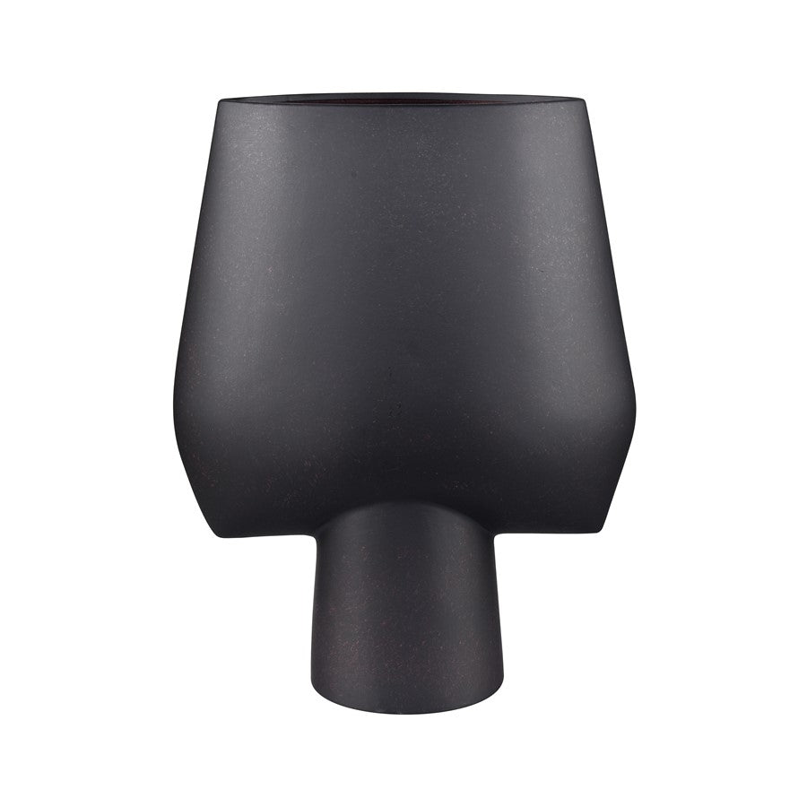 Atlas Lighting Hawking Extra Large Vase | Matte Black Earthenware | Living Room & Entryway Floor Decor | 13.5 x 6.25 x 17 in | Model AC11374-02
