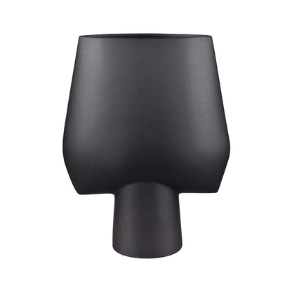 Atlas Lighting Hawking Extra Large Vase | Matte Black Earthenware | Living Room & Entryway Floor Decor | 13.5 x 6.25 x 17 in | Model AC11374-02