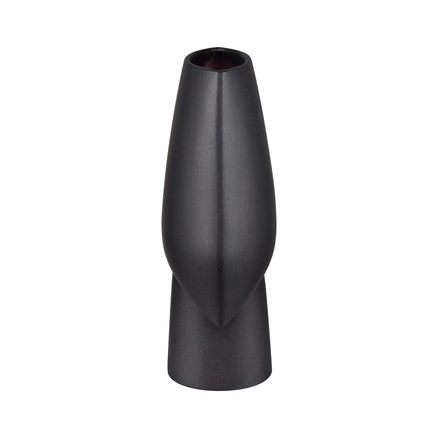Atlas Lighting Hawking Extra Large Vase | Matte Black Earthenware | Living Room & Entryway Floor Decor | 13.5 x 6.25 x 17 in | Model AC11374-02