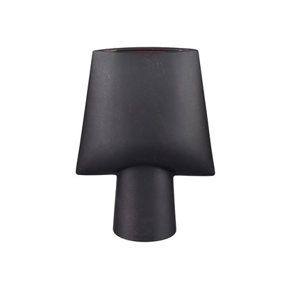 Atlas Lighting Hawking Small Vase | Matte Black Earthenware | Modern Living Room & Entryway Decor | 9 x 4.5 x 12 in | Model AC11376-02