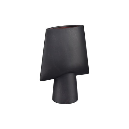 Atlas Lighting Hawking Small Vase | Matte Black Earthenware | Modern Living Room & Entryway Decor | 9 x 4.5 x 12 in | Model AC11376-02