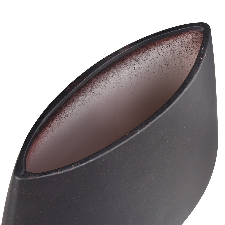 Atlas Lighting Hawking Small Vase | Matte Black Earthenware | Modern Living Room & Entryway Decor | 9 x 4.5 x 12 in | Model AC11376-02