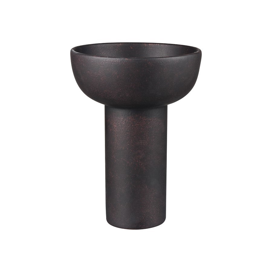 Atlas Lighting Hawking Vessel | Matte Black Earthenware | Modern Living Room & Entryway Decor | 10 x 10 x 14 in | Model AC11377-01