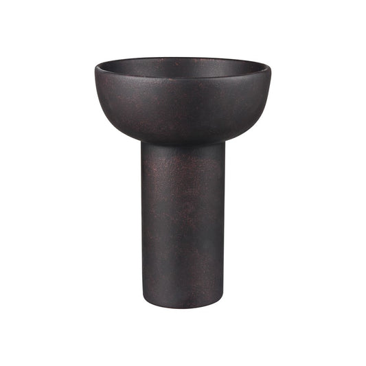 Atlas Lighting Hawking Vessel | Matte Black Earthenware | Modern Living Room & Entryway Decor | 10 x 10 x 14 in | Model AC11377-01