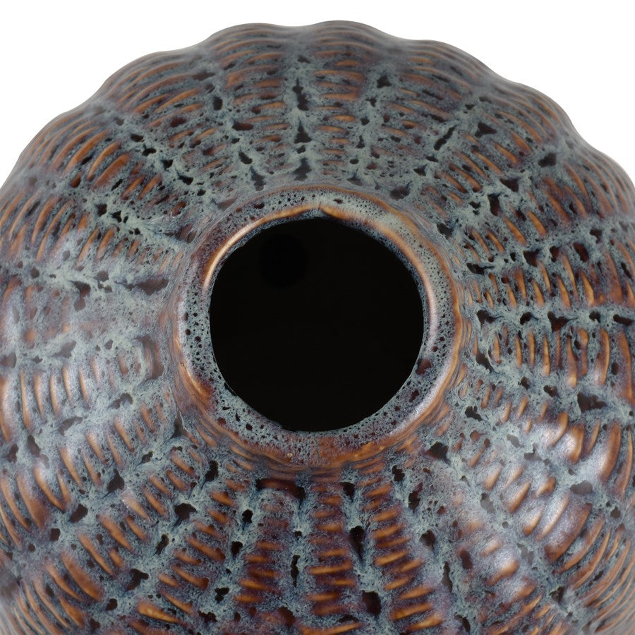 Atlas Lighting Hawley 12in Brown Reactive Earthenware Vase | Traditional Glazed Ceramic Decor | Living Room & Entryway Accent | Model AC11378-02