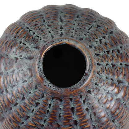 Atlas Lighting Hawley 12in Brown Reactive Earthenware Vase | Traditional Glazed Ceramic Decor | Living Room & Entryway Accent | Model AC11378-02