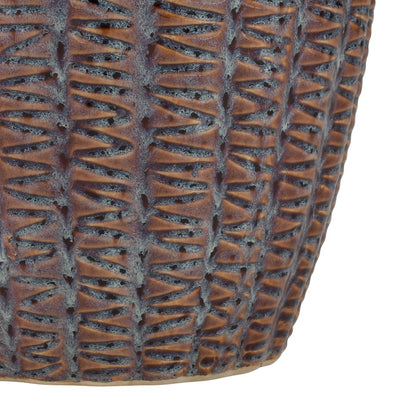 Atlas Lighting Hawley 12in Brown Reactive Earthenware Vase | Traditional Glazed Ceramic Decor | Living Room & Entryway Accent | Model AC11378-02