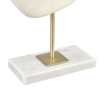 Atlas Lighting Hodge Large Sculpture | Alabaster Composite and Gold Metal | Living Room & Office Decor | 7 x 3.25 x 20.75 in | Model AC11385-01