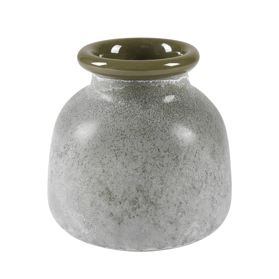 Atlas Lighting Hollum Small Vase | Frosted Green Glass | Farmhouse & Organic Decor | 9 x 9 x 8.5 in | Model AC11388-01