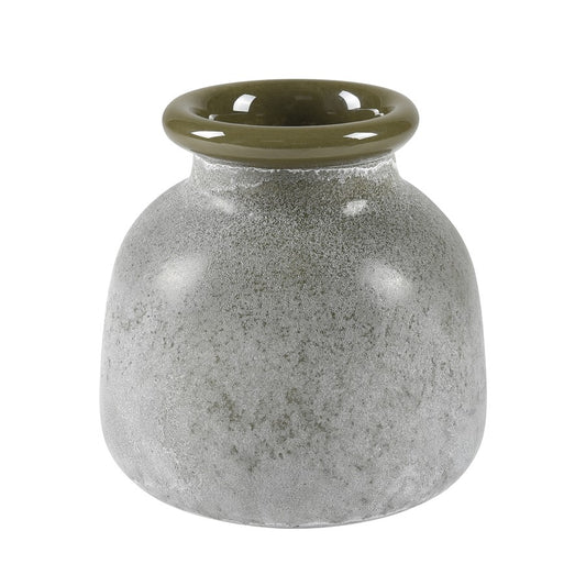 Atlas Lighting Hollum Small Vase | Frosted Green Glass | Farmhouse & Organic Decor | 9 x 9 x 8.5 in | Model AC11388-01