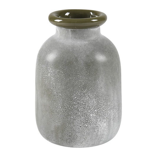 Atlas Lighting Hollum Large Vase | Frosted Green Glass | Farmhouse & Organic Decor | 8 x 8 x 13 in | Model AC11388-02