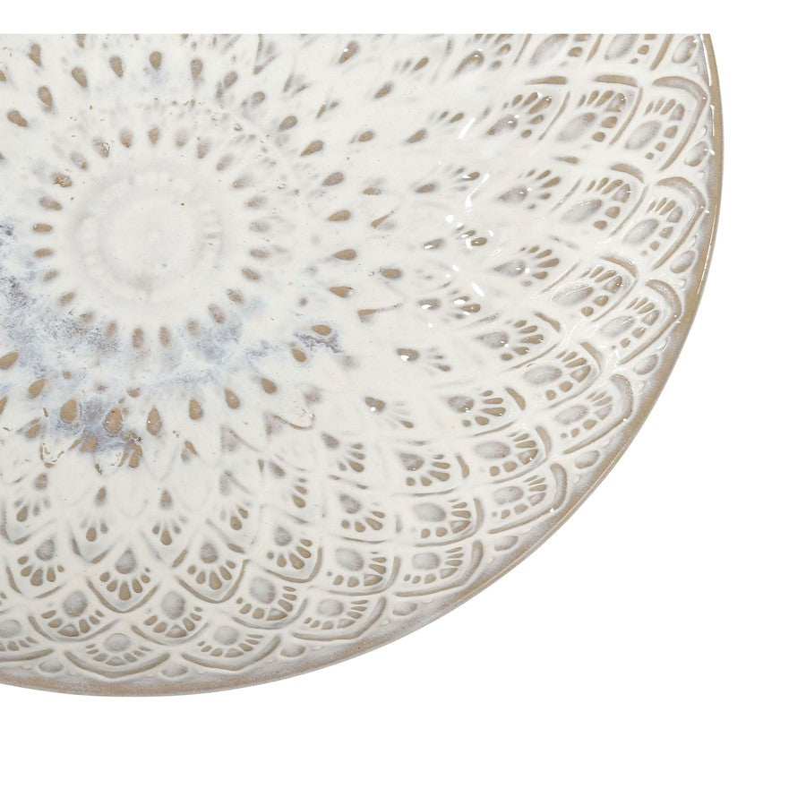 Atlas Lighting Hollywell Bowl | White Earthenware | Farmhouse Centerpiece & Entryway Decor | 14 x 14 x 3.75 in | Model AC11389-01