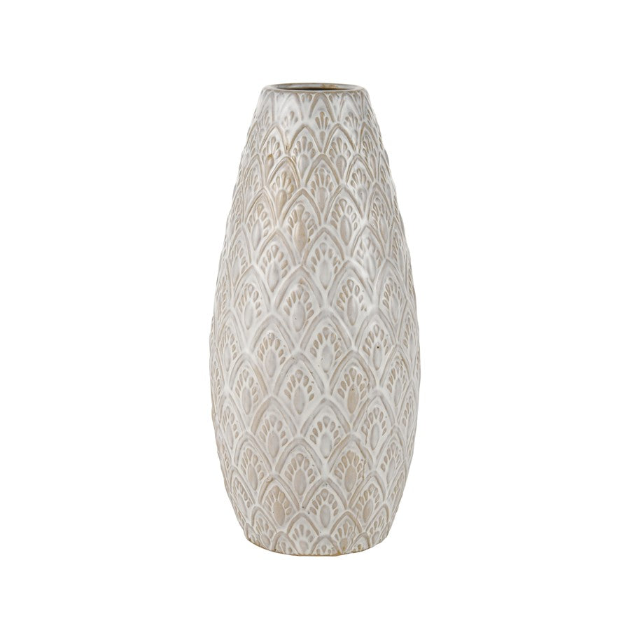 Atlas Lighting Hollywell Small Vase | White Earthenware | Farmhouse & Coastal Decor | 6 x 6 x 13 in | Model AC11390-01