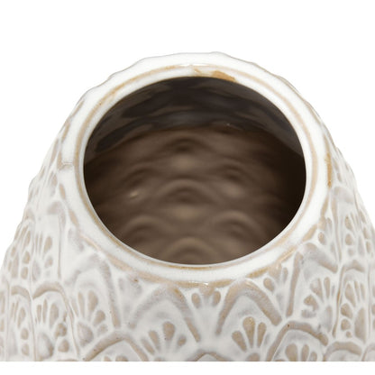 Atlas Lighting Hollywell Small Vase | White Earthenware | Farmhouse & Coastal Decor | 6 x 6 x 13 in | Model AC11390-01
