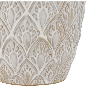 Atlas Lighting Hollywell Large Vase | White Earthenware | Farmhouse & Coastal Decor | 8 x 8 x 18 in | Model AC11390-02