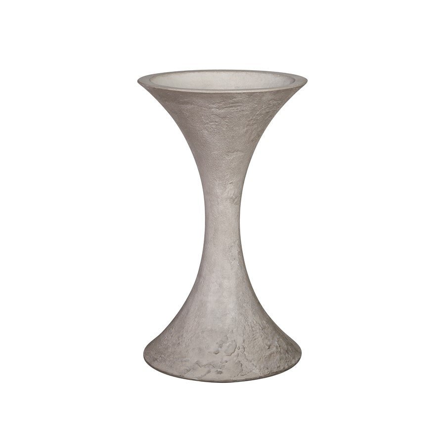 Atlas Lighting Hourglass Medium Planter | Polished Concrete | Midcentury Modern Outdoor & Patio Decor | 19in W x 19in D x 31in H | Model AC11392-02