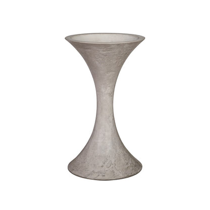 Atlas Lighting Hourglass Medium Planter | Polished Concrete | Midcentury Modern Outdoor & Patio Decor | 19in W x 19in D x 31in H | Model AC11392-02
