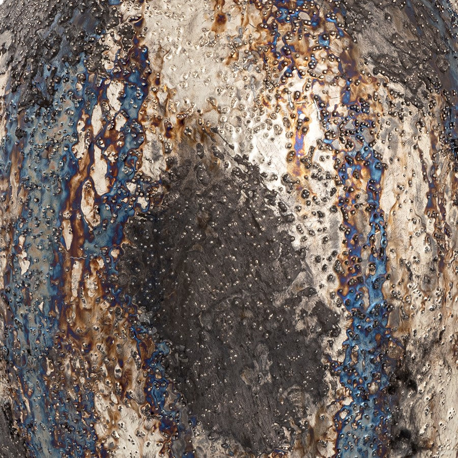 Atlas Lighting Hughes Small Vase | Oxidized Silver & Cosmic Bronze Metal | Living Room & Entryway Decor | 9 x 9 x 15 in | Model AC11395-01