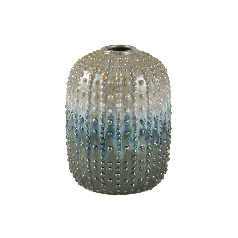 Atlas Lighting Jaffe Small Vase | Green Reactive Earthenware | Living Room & Entryway Decor | 6 x 6 x 7.75 in | Model AC11400-01