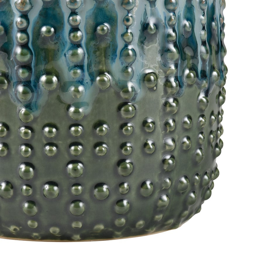 Atlas Lighting Jaffe Small Vase | Green Reactive Earthenware | Living Room & Entryway Decor | 6 x 6 x 7.75 in | Model AC11400-01