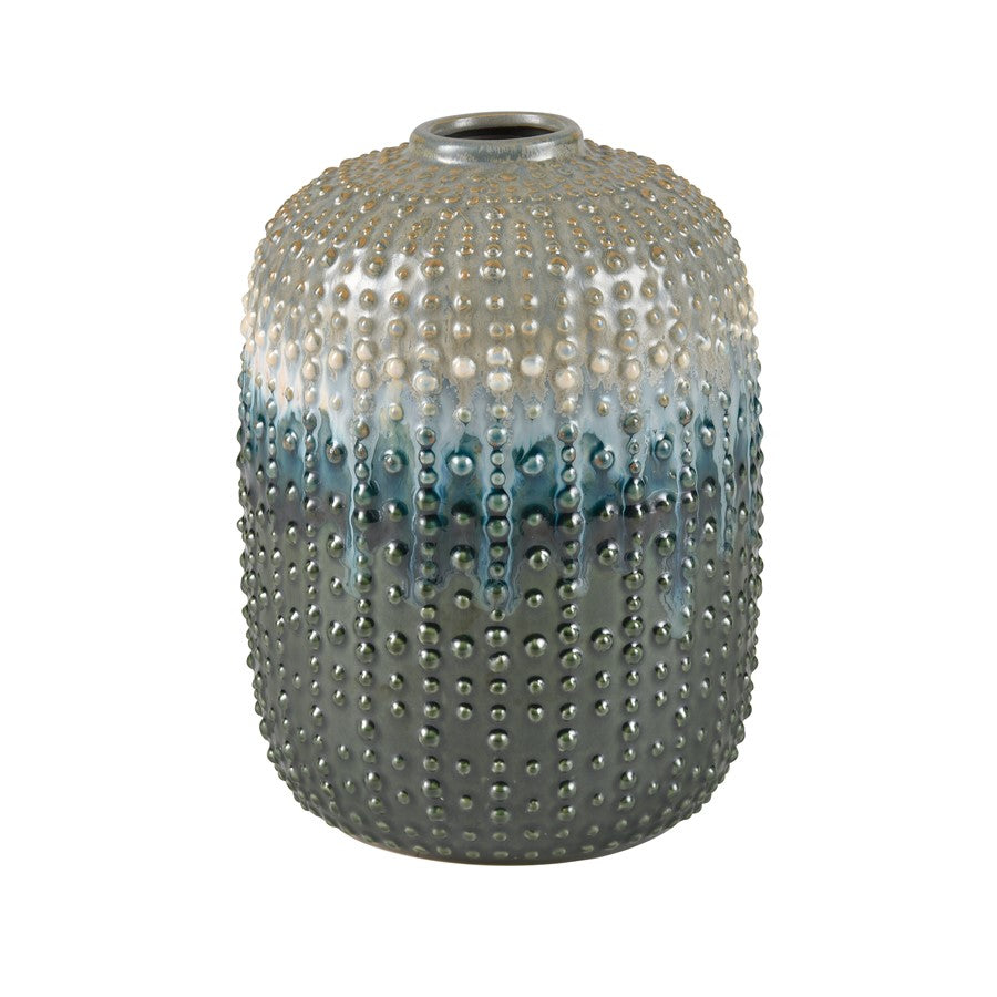 Atlas Lighting Jaffe Large Vase | Green Reactive Earthenware | Living Room & Entryway Decor | 7.25 x 7.25 x 9.75 in | Model AC11400-02