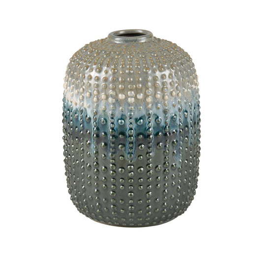 Atlas Lighting Jaffe Large Vase | Green Reactive Earthenware | Living Room & Entryway Decor | 7.25 x 7.25 x 9.75 in | Model AC11400-02