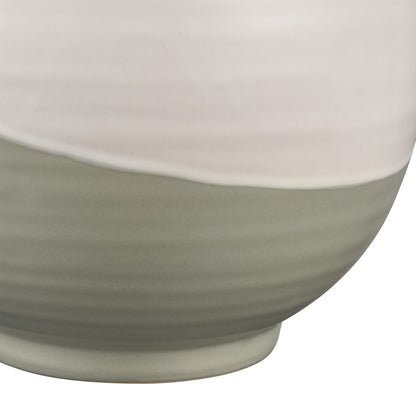 Atlas Lighting Joffe Medium Vase | White and Dark Green Earthenware | Living Room & Entryway Decor | 6.25 x 6.25 x 12 in | Model AC11404-02