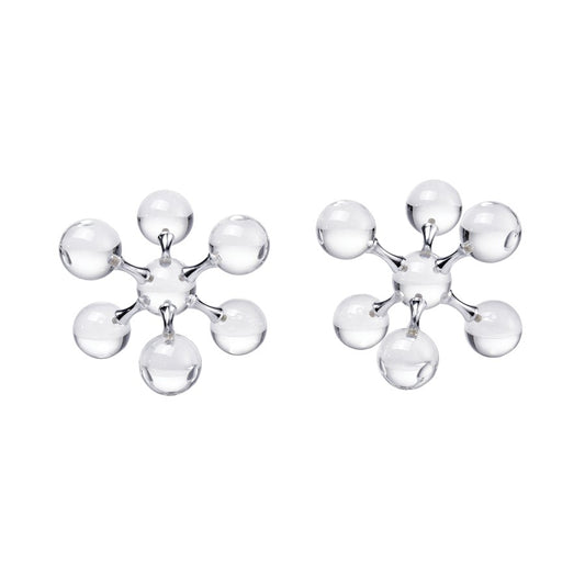 Atlas Lighting Jumble Jacks Bookends Set of 2 | Clear Crystal and Chrome | Bookshelf & Desk Decor | 5 x 5 x 5 in | Model AC11407-01S