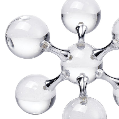 Atlas Lighting Jumble Jacks Bookends Set of 2 | Clear Crystal and Chrome | Bookshelf & Desk Decor | 5 x 5 x 5 in | Model AC11407-01S