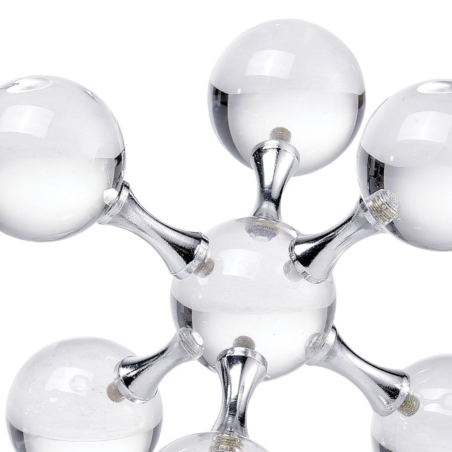 Atlas Lighting Jumble Jacks Bookends Set of 2 | Clear Crystal and Chrome | Bookshelf & Desk Decor | 5 x 5 x 5 in | Model AC11407-01S