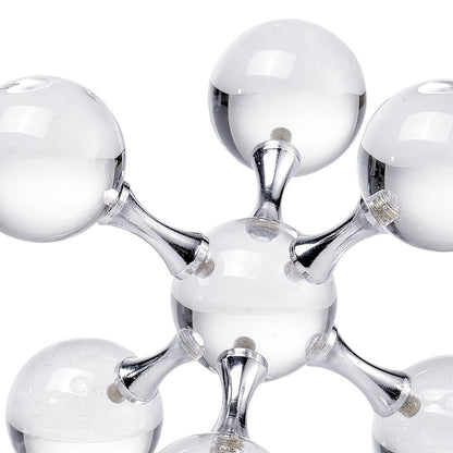 Atlas Lighting Jumble Jacks Bookends Set of 2 | Clear Crystal and Chrome | Bookshelf & Desk Decor | 5 x 5 x 5 in | Model AC11407-01S