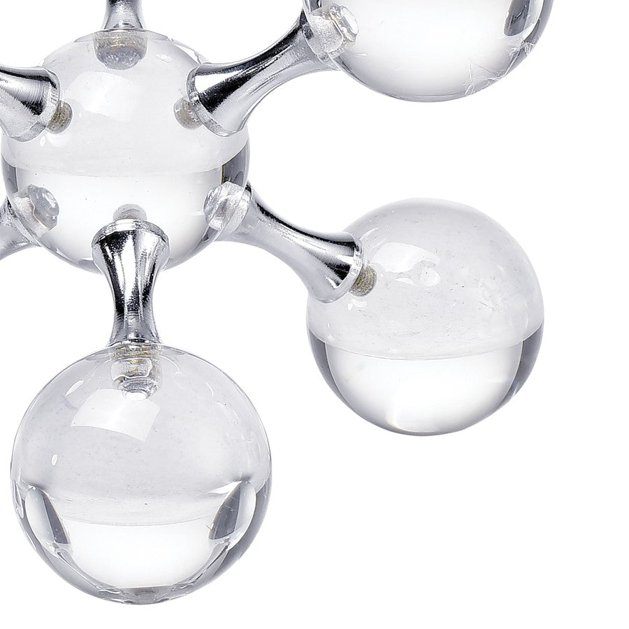 Atlas Lighting Jumble Jacks Bookends Set of 2 | Clear Crystal and Chrome | Bookshelf & Desk Decor | 5 x 5 x 5 in | Model AC11407-01S