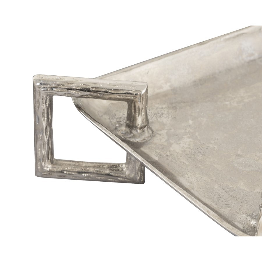 Atlas Lighting Juniper Tray Set of 2 | Polished Silver Metal | Serving & Coffee Table Decor | 21 x 13 x 4 in | Model AC11408-01S
