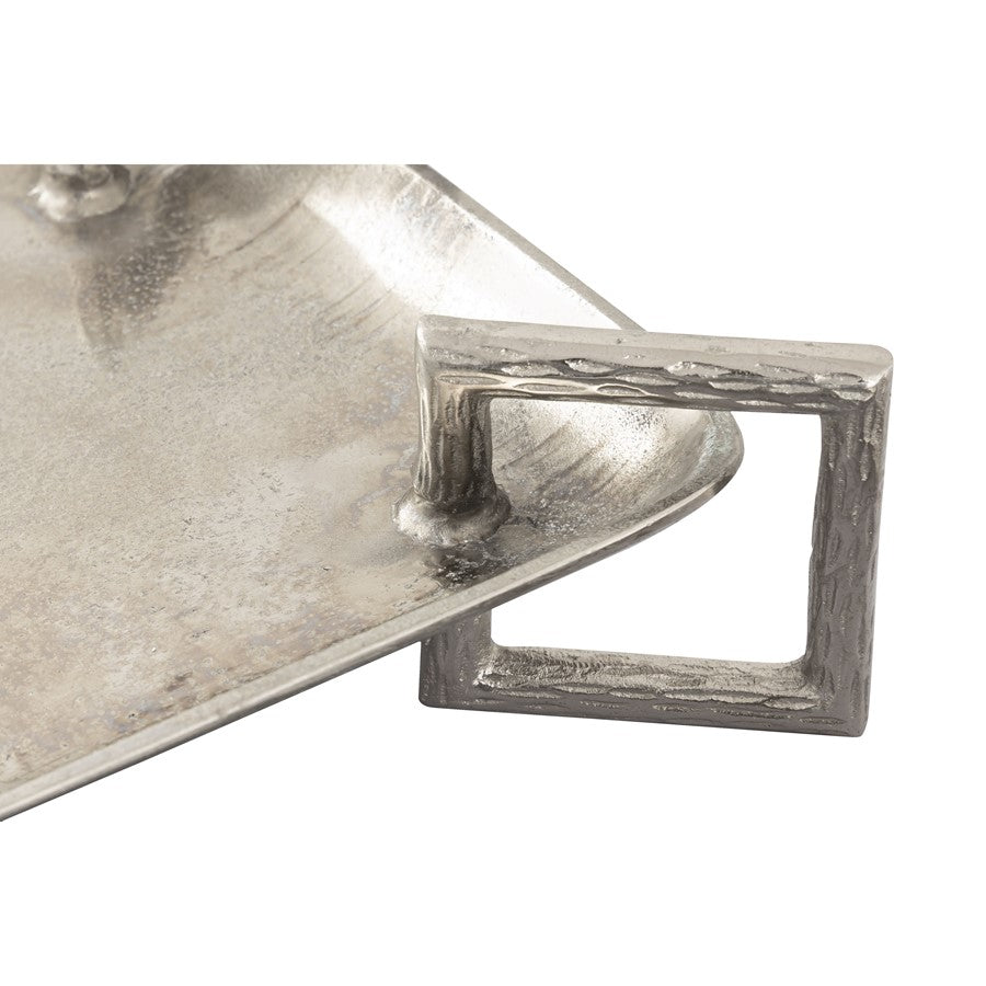 Atlas Lighting Juniper Tray Set of 2 | Polished Silver Metal | Serving & Coffee Table Decor | 21 x 13 x 4 in | Model AC11408-01S