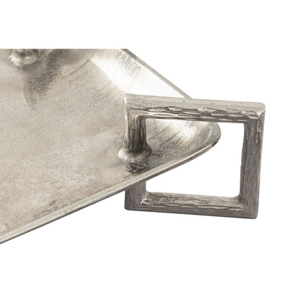 Atlas Lighting Juniper Tray Set of 2 | Polished Silver Metal | Serving & Coffee Table Decor | 21 x 13 x 4 in | Model AC11408-01S