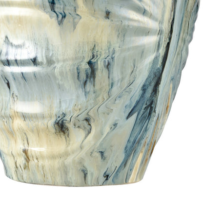 Atlas Lighting Kelly Large Vase | Blue Reactive Earthenware | Living Room & Entryway Decor | 8.75 x 8.75 x 15.5 in | Model AC11409-01