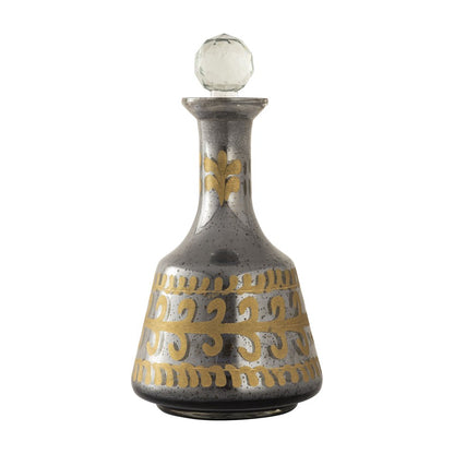 Atlas Lighting Kemal Bottle Set of 3 | Antique Silver & Gold Glass | Shelf & Bar Decor | 4.5 x 4.5 x 14.5 in | Model AC11411-01S