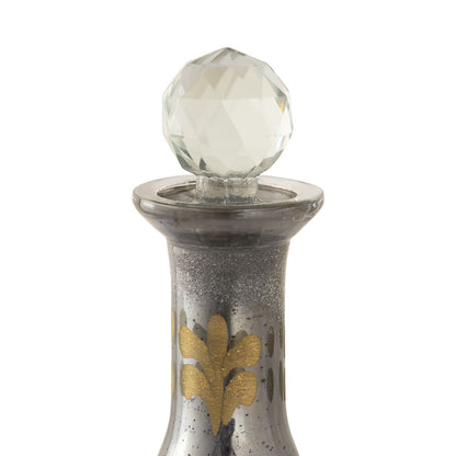Atlas Lighting Kemal Bottle Set of 3 | Antique Silver & Gold Glass | Shelf & Bar Decor | 4.5 x 4.5 x 14.5 in | Model AC11411-01S